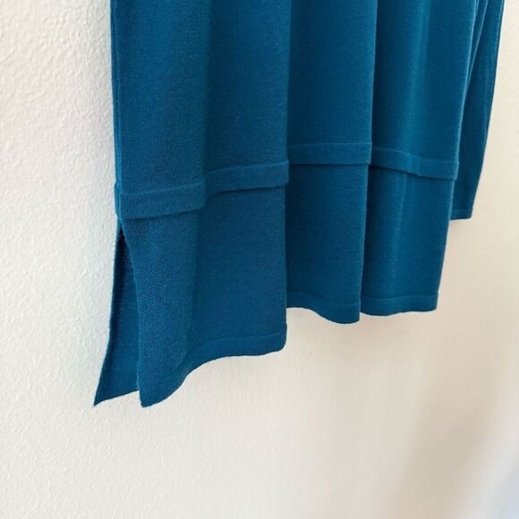 J. Jill Women's XL Merino Wool Blue Long Sleeve Pullover Scoop Neck Sweater Top - Picture 4 of 8